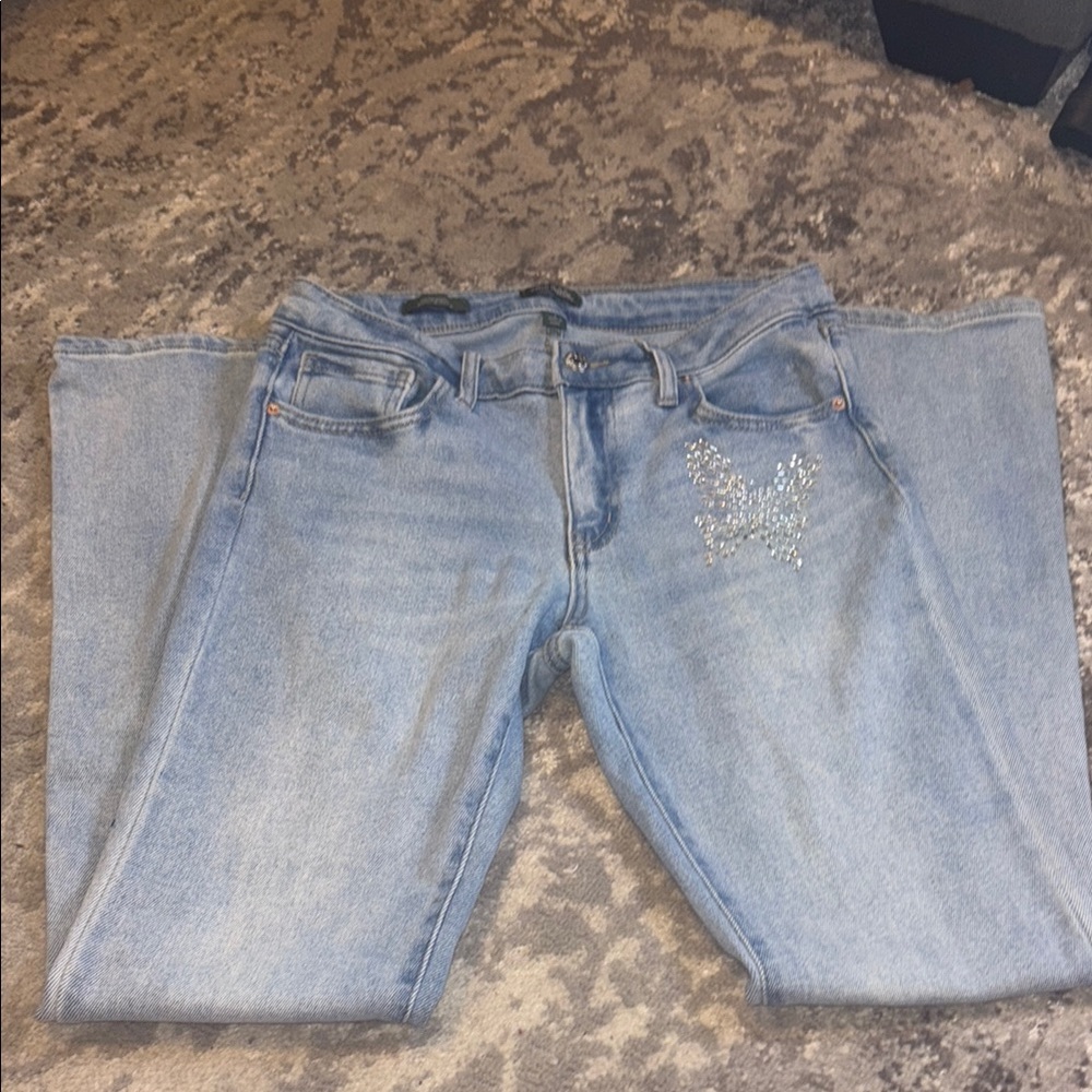 Wild Fable Blue Straight Leg Jeans , butterfly